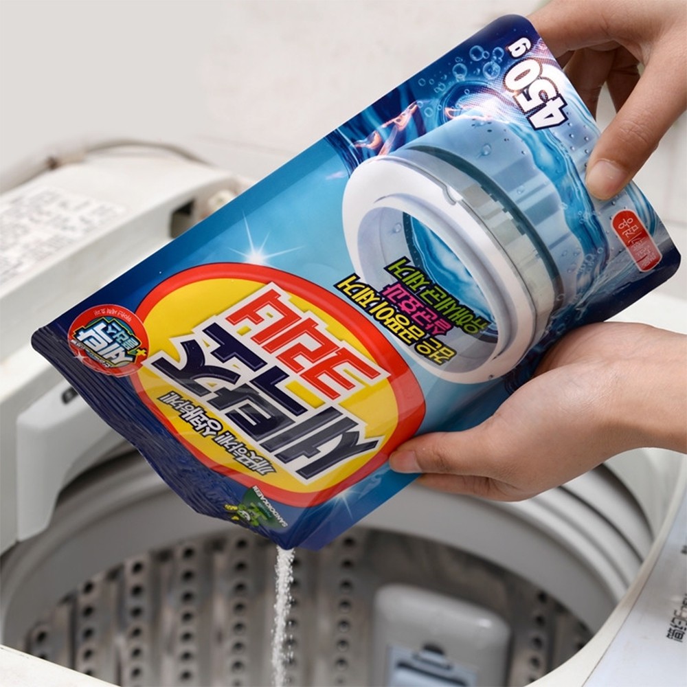 Gói Bột Vệ Sinh Lồng Giặt - Gói Xanh Chữ Hàn Mới 450 gr