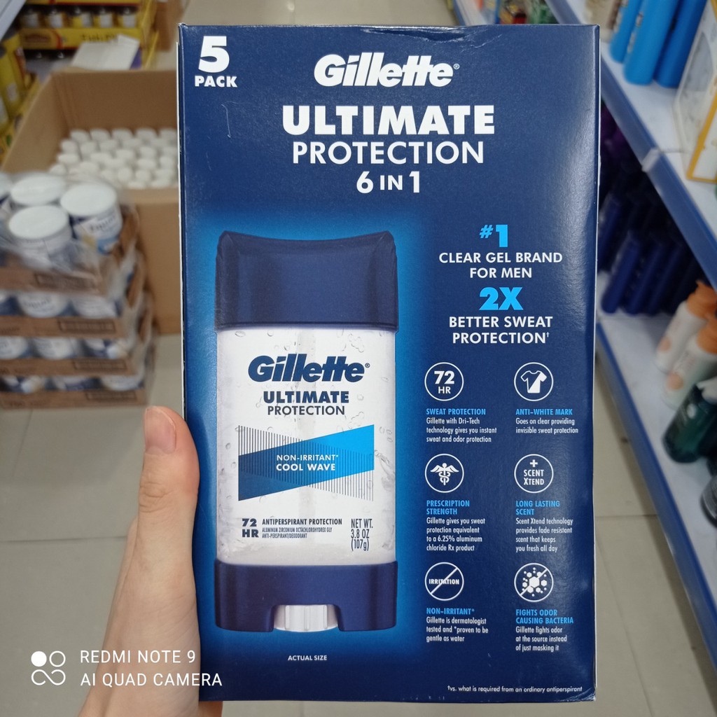 SET LĂN KHỬ MÙI NAM Gillett Ultimate Protection 6-in-1 Antiperspirant