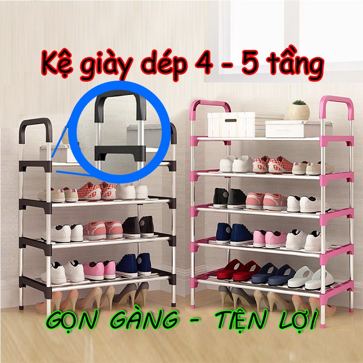 Kệ giày 4 tầng, 5 tầng để giày dép lắp ghép thông minh bằng nhựa và inox cao cấp | Giá để giày dép - Dễ dàng lắp ghép