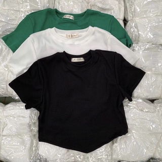 ÁO CROPTOP XẺ V THUN GÂN (ảnh thật)