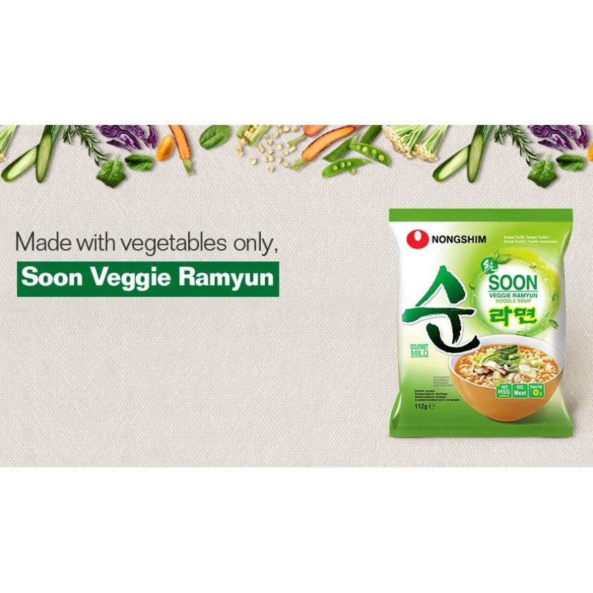 Mì chay Nongshim Soon Veggie Ramyun gói 112gr