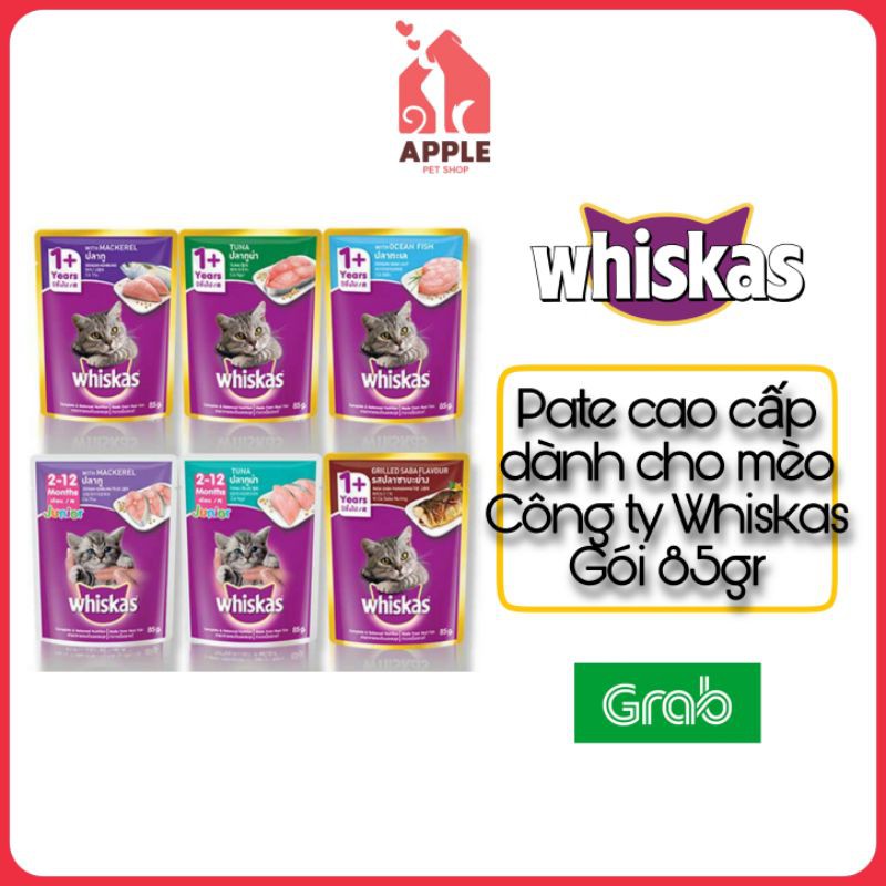 [PATE WHISKAS] [85GR] Pate cao cấp cho mèo gói 85gr - Đủ mùi vị.