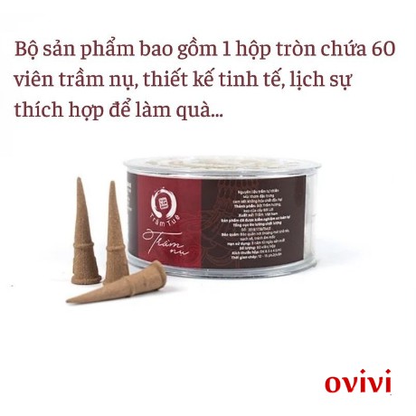 Trầm nụ thư giãn từ bột trầm hương tự nhiên,Nụ trầm hương xông nhà hình nón,khói ngược