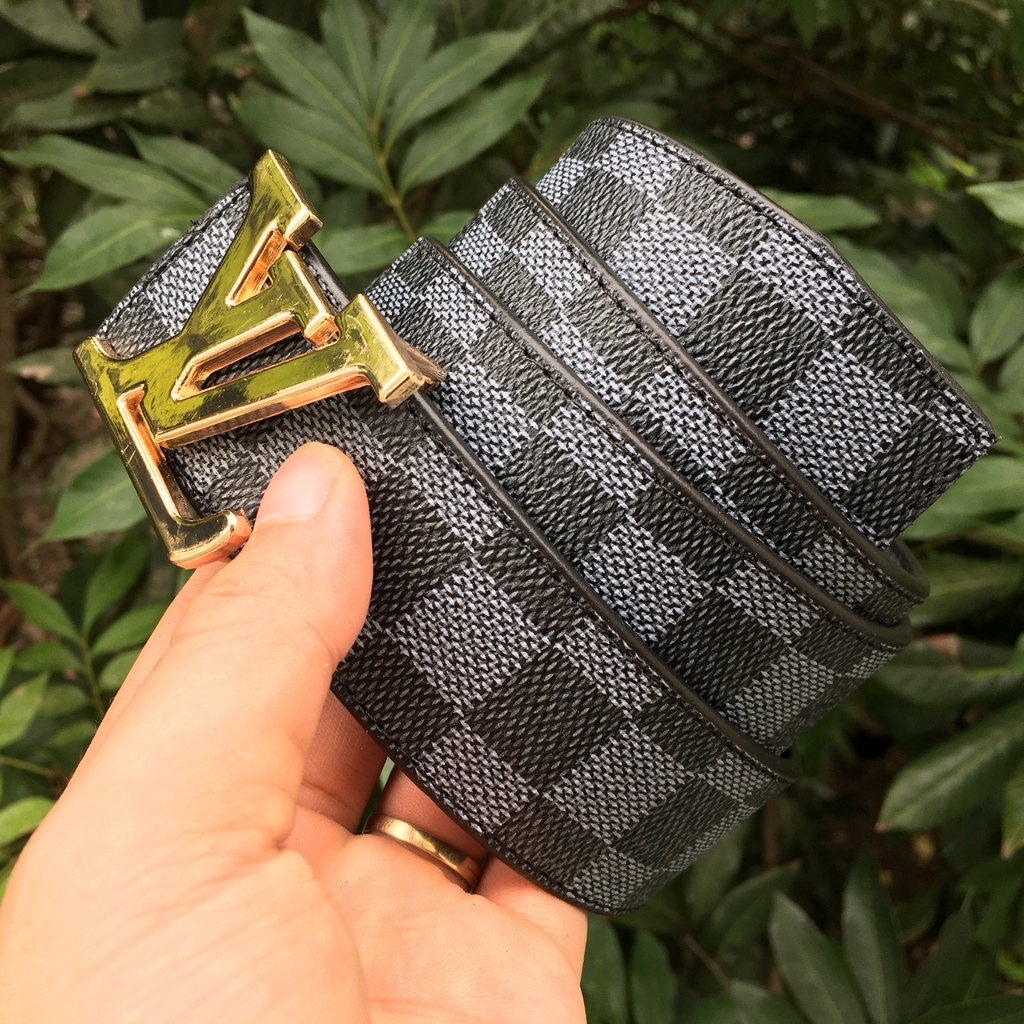Thắt lưng LV nam cao cấp, thắt lưng nam LV thời trang, dây lưng lv mặt kim loại nguyên khối mẫu trơn trẻ trung TLLV0030