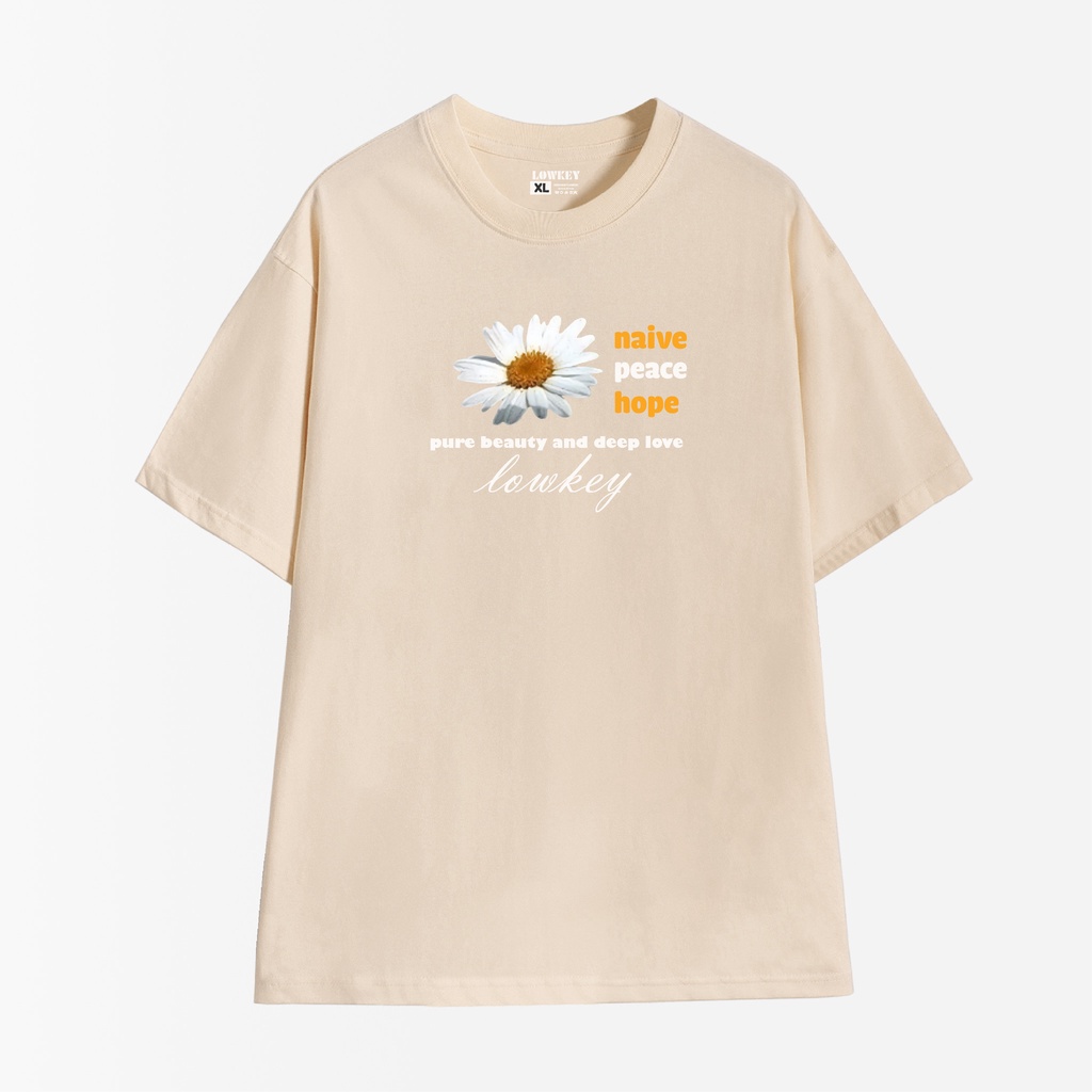 Áo thun unisex cổ tròn tay ngắn hoạ tiết hoa LOWKEY đẹp K0019 - Nhiều màu trắng đen kem hồng xanh