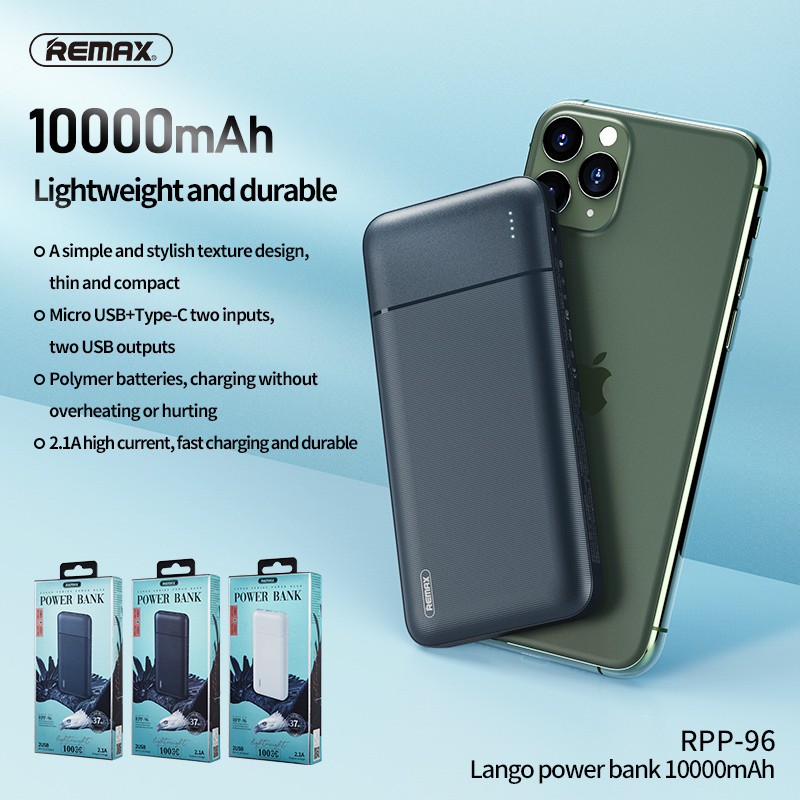 [SIÊU RẺ] Pin Dự Phòng Remax 20000mah 10000mah QC3.0; 2 cổng USB -  Hàng chính hãng