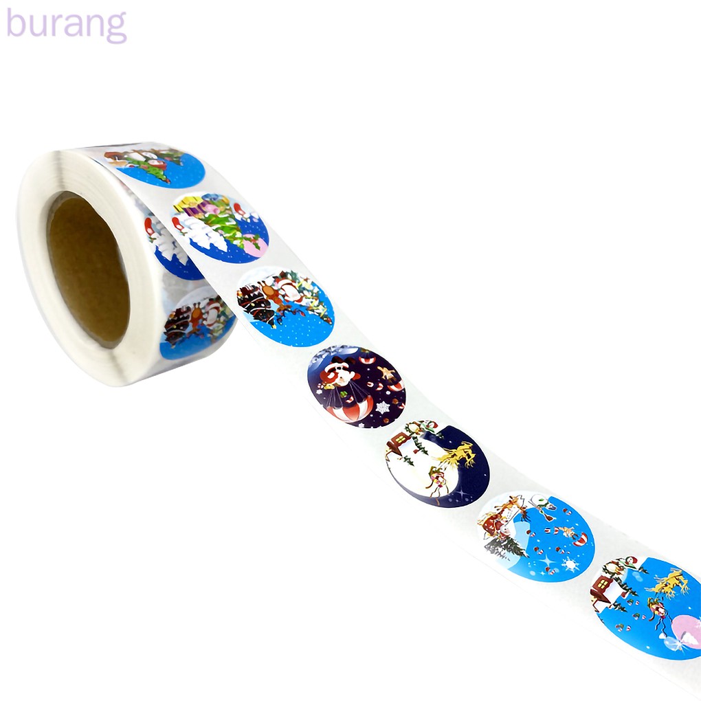 Cuộn 500 Miếng Dán Trang Trí Giáng Sinh Xinh Xắn