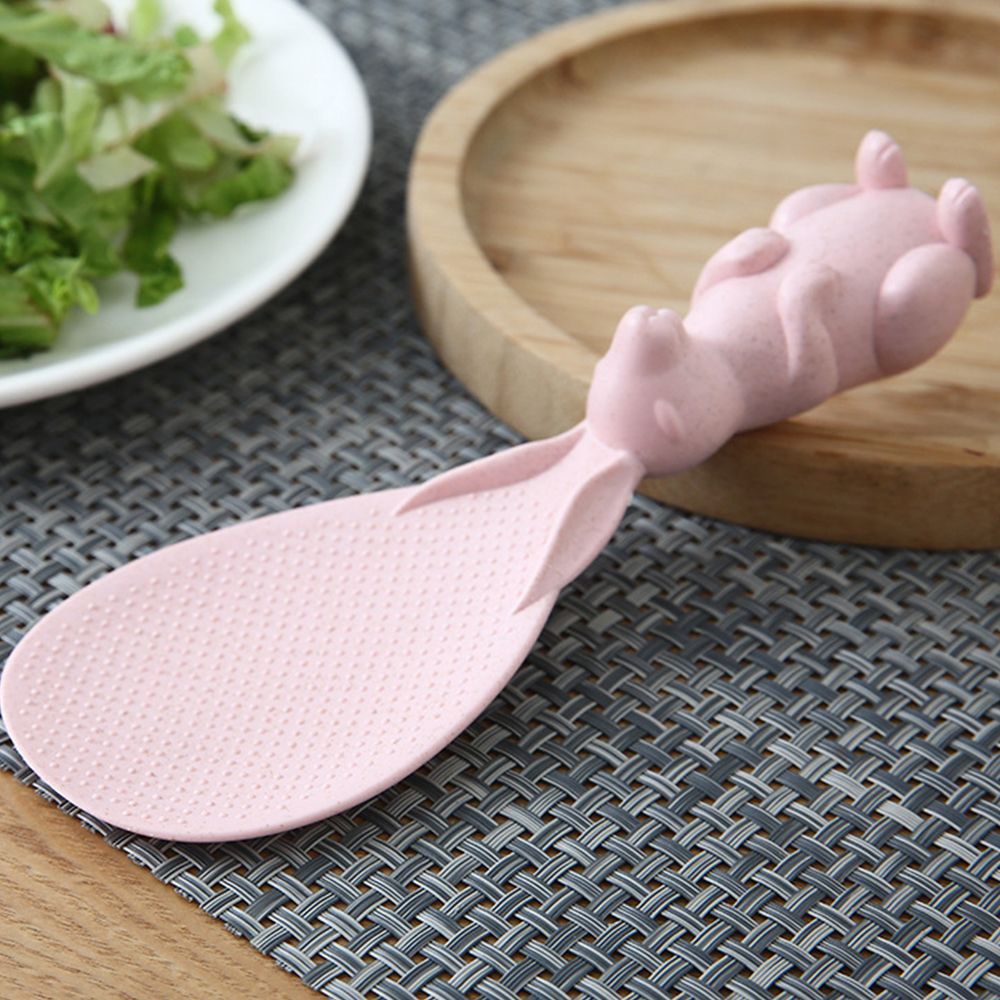 Vá xới cơm bằng nhựa lúa mạch chống dính hình thỏ dễ thương xinh xắn nhiều màu sắc