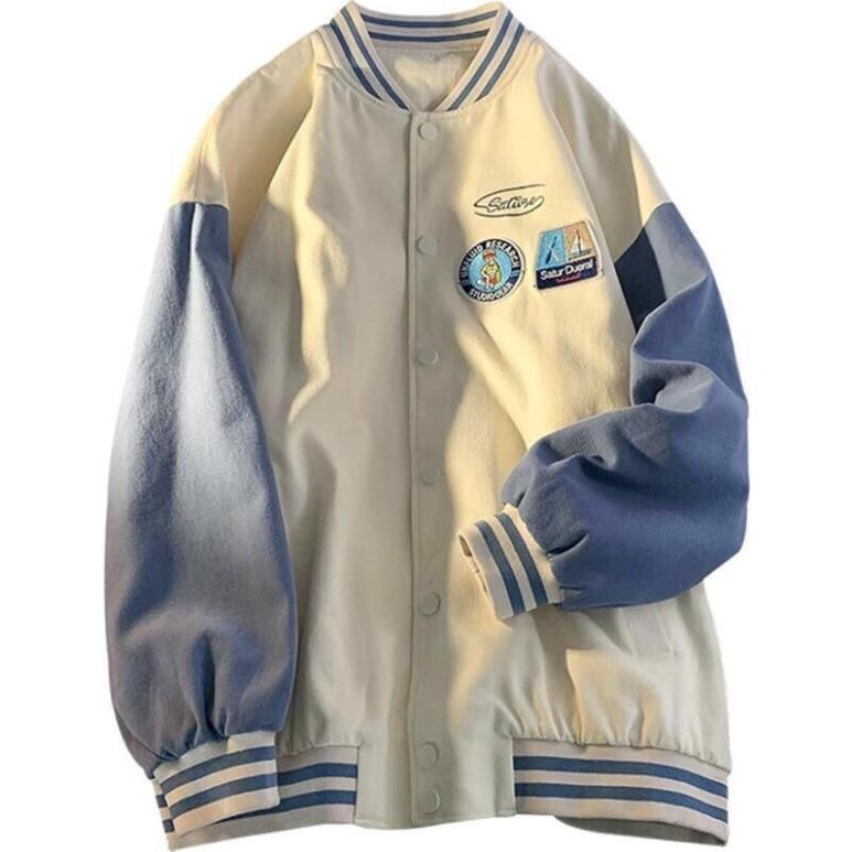 Áo Khoác Bóng Chày, Áo Bomber Nhung Logo Kiểu Dáng Hàn Quốc Form Rộng Trẻ Trung Năng Động(Hàng Sẵn)