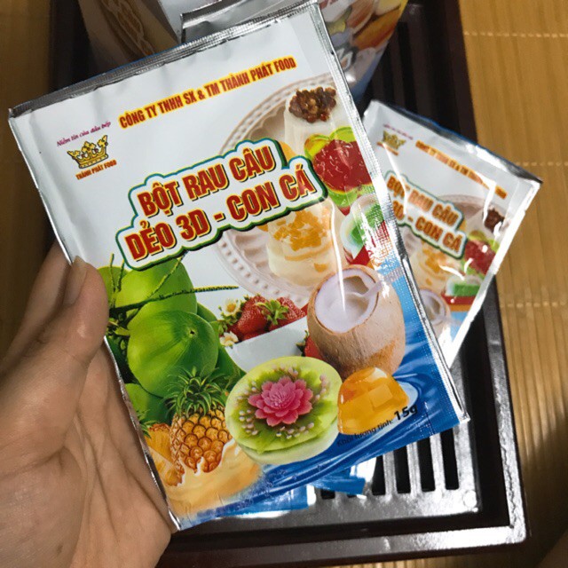 [Nguyên liệu làm bánh] Bột rau câu dẻo 3D-Con Cá Thành Phát Food 15gr