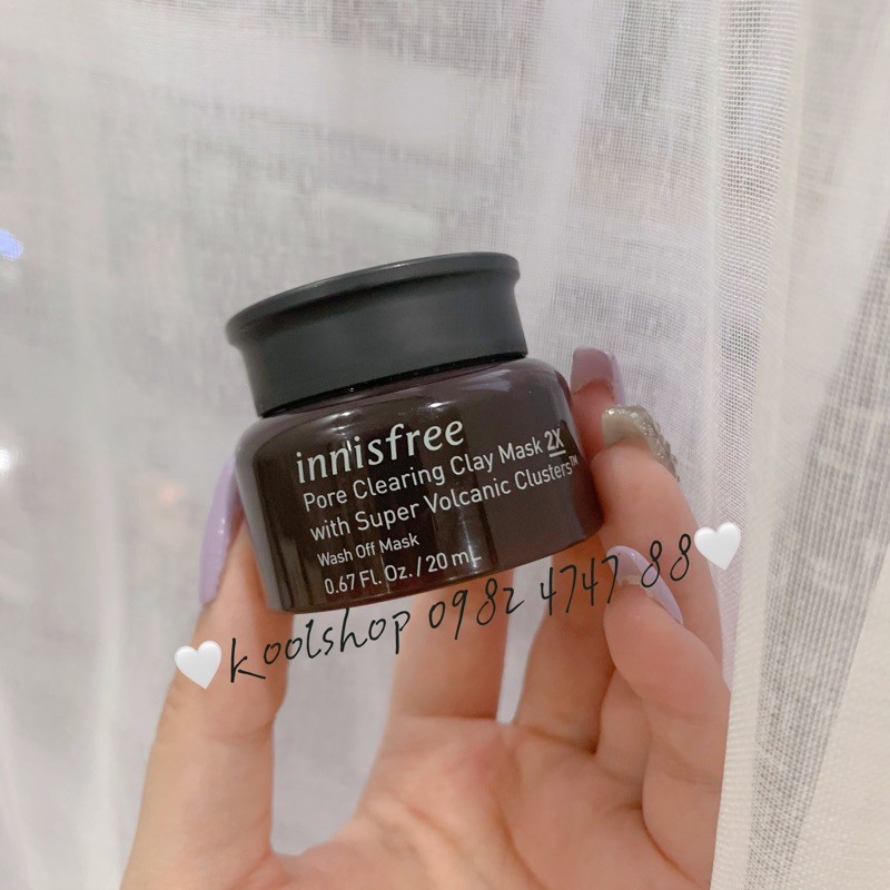 🌟MINI 20ml🌟MẶT NẠ ĐẤT SÉT SẠCH SÂU INNISFREE JEJU SUPER 2x VOLCANIC PORE CLAY MASK MẪU MỚI