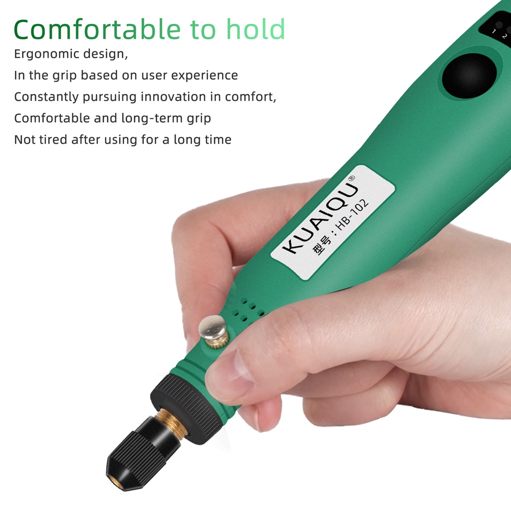 Máy mài điện nhỏ gọn điều chỉnh tốc độ sạc cổng USB hỗ trợ khắc mài đánh bóng thiết kế không dây cao cấp
