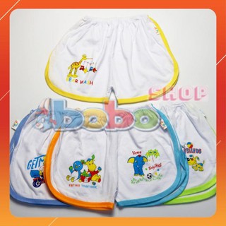 Set 5 quần đùi trắng viền màu thể thao cho bé susu