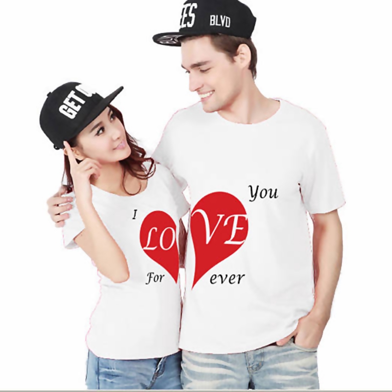 Áo Thun Tay Ngắn In Chữ I Love You Forever Thời Trang Cho Cặp Đôi