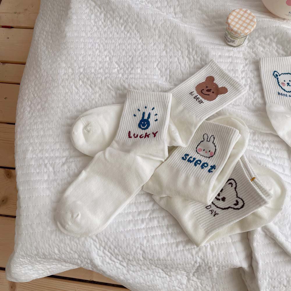 Vớ nữ nam 1 màu chất liệu cotton mềm thoáng mát