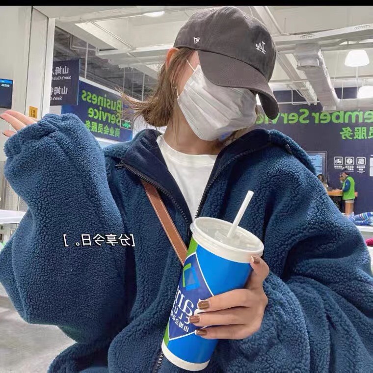 Áo khoác lông trần bông basic oversize siêu ấm
