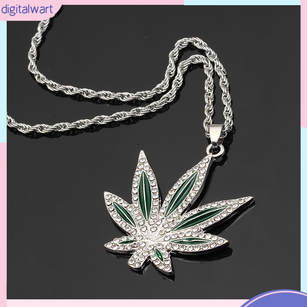 Vòng cổ hợp kim mặt hình chiếc lá đính đá thời trang sáng tạo cho nữ