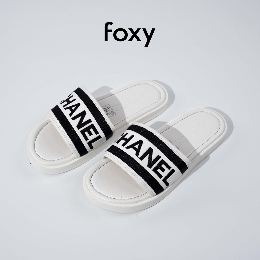 Dép Quai Ngang Nữ Phong Cách Thời Trang In Chữ Hottrend Foxy - FOM016