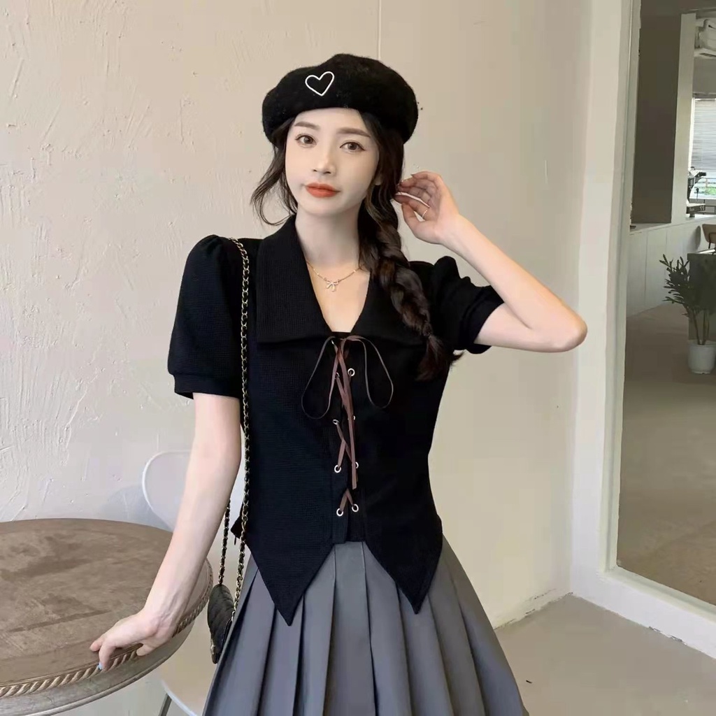 ✿Áo Sơ Mi✿Bộ Áo Sơ Mi + Chân Váy Xếp Ly Dáng Rộng Phong Cách Thời Trang Phương Tây 2022 Dành Cho Nữ