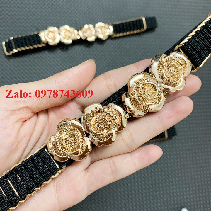 Đai váy kết bản nhỏ xinh 4 bông hoa