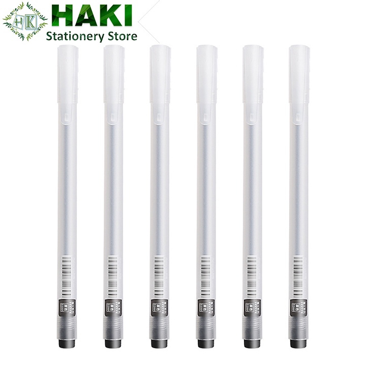 Bút bi mực gel ngòi 0,5mm HAKI màu đen đỏ xanh dụng cụ văn phòng phẩm B18