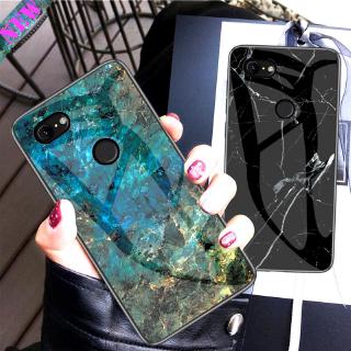 Ốp điện thoại mặt kính họa tiết vân cẩm thạch thời trang cho Google Pixel 1 2 3 4 XL