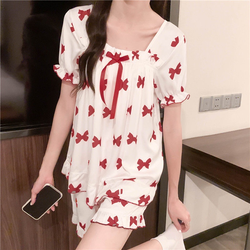 Bộ Đồ Ngủ In Họa Tiết Thời Trang Mùa Hè Cho Nữ