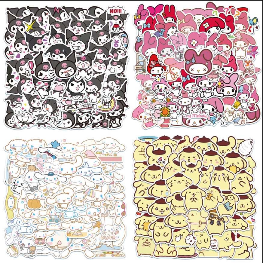 Bộ 50 miếng dán trang trí hình cún hoạt hình dễ thương