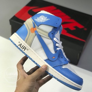 (FREESHIP+QUÀ) Giày thể thao sneaker nam nữ AIR JORDAN 1 OFF WHITE Retro High University UNC xanh trắng