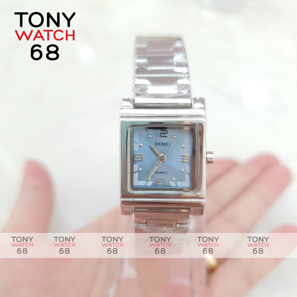 Đồng hồ nữ SKMEI mặt vuông dây kim loại mặt mini sang trọng chính hãng chống nước Tony Watch 68