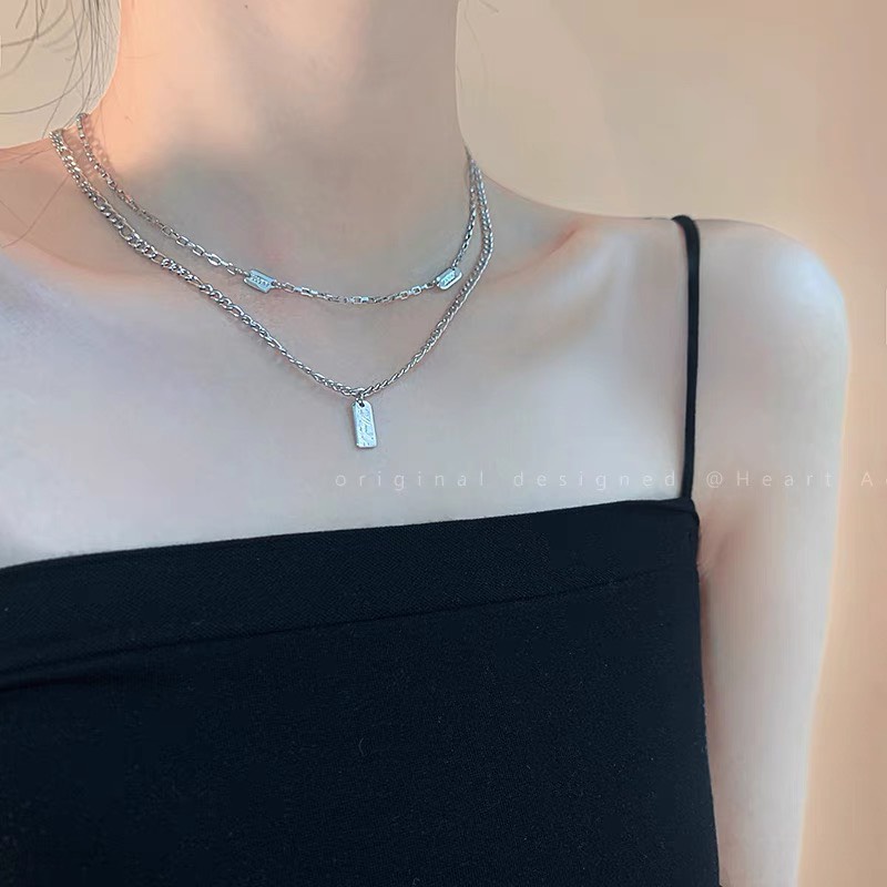 Set 2 dây chuyền vòng cổ nữ LUCKY chất liệu hợp kim chống gỉ