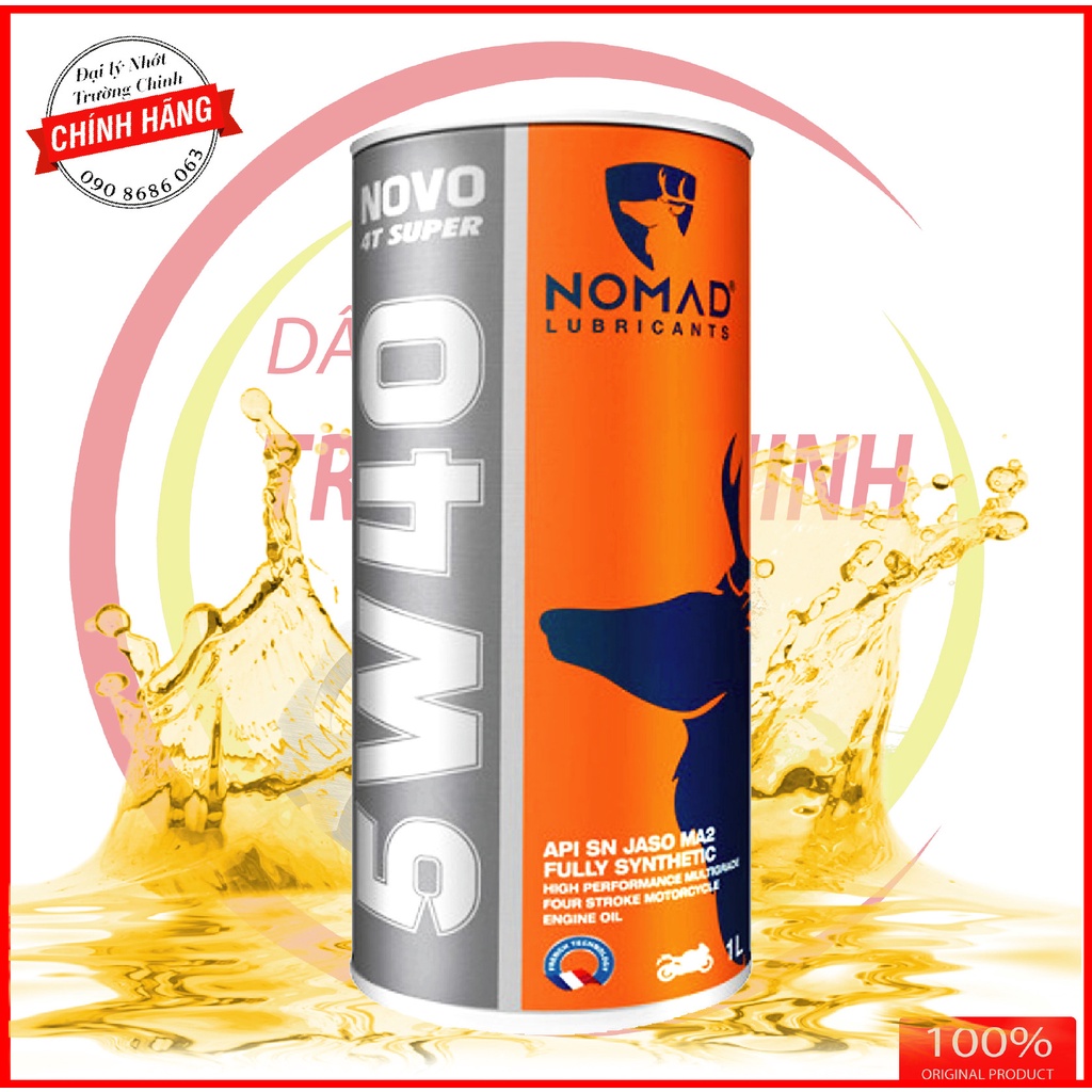 Nhớt Nomad Super 4T 5W40 lon 1L dành cho xe số, moto