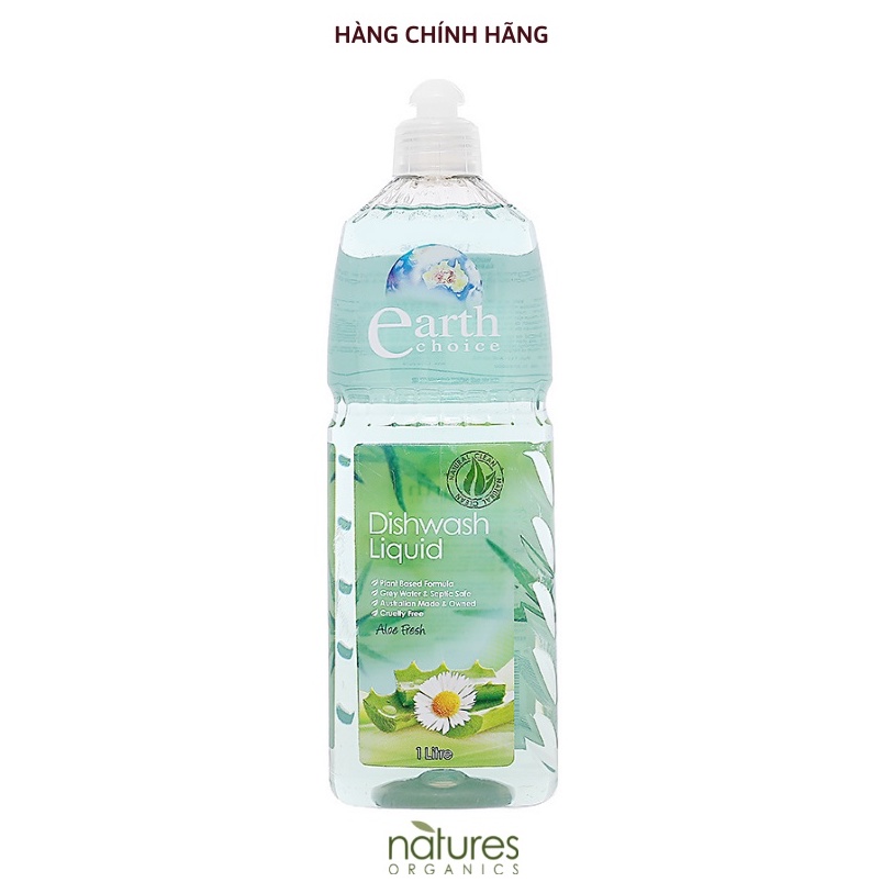 Nước rửa chén gốc thực vật Earth Choice Úc chiết xuất nha đam 1L không khô da tay