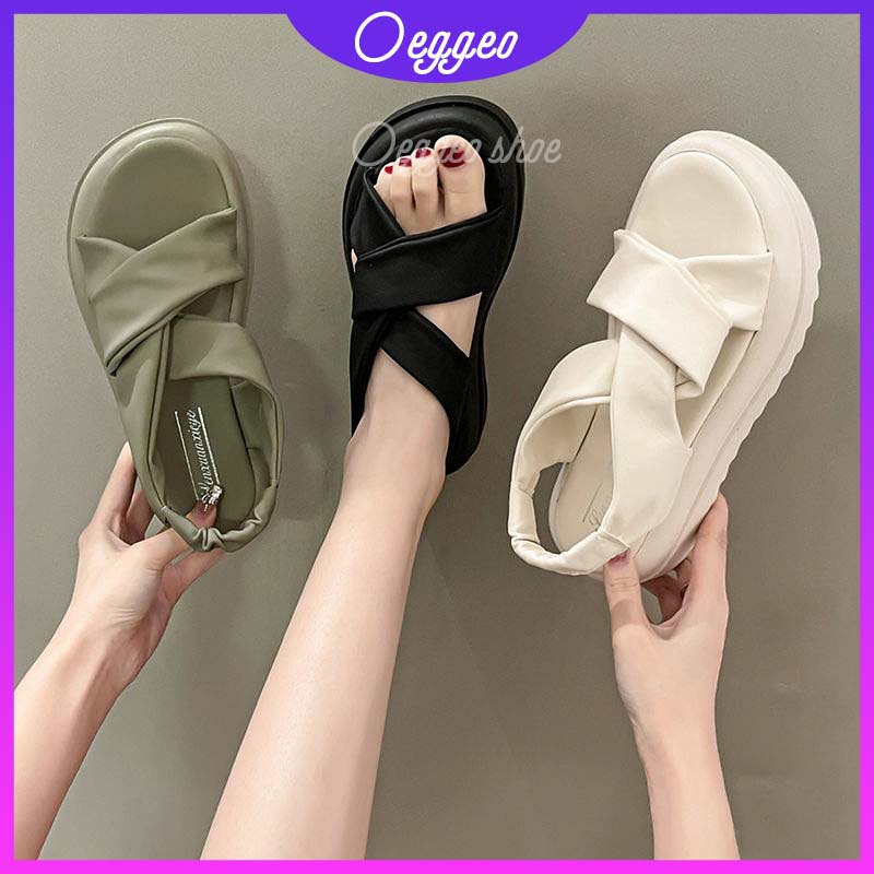 Oeteo Xăng đan Đế Xuồng Quai Chéo Thời Trang Dành Cho Nữ