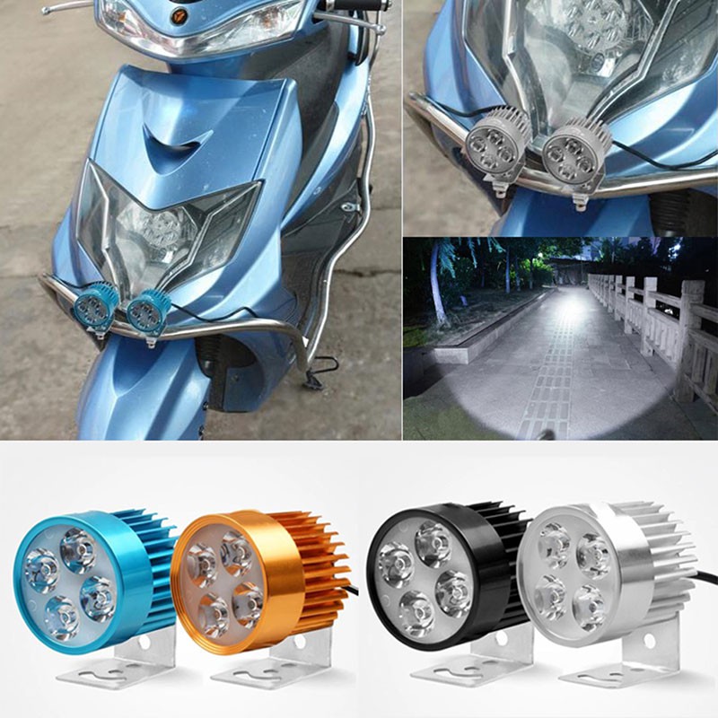 4Led Motorcycle Fog Lights, Waterproof Modified External Car Lights, Bright Spotlight