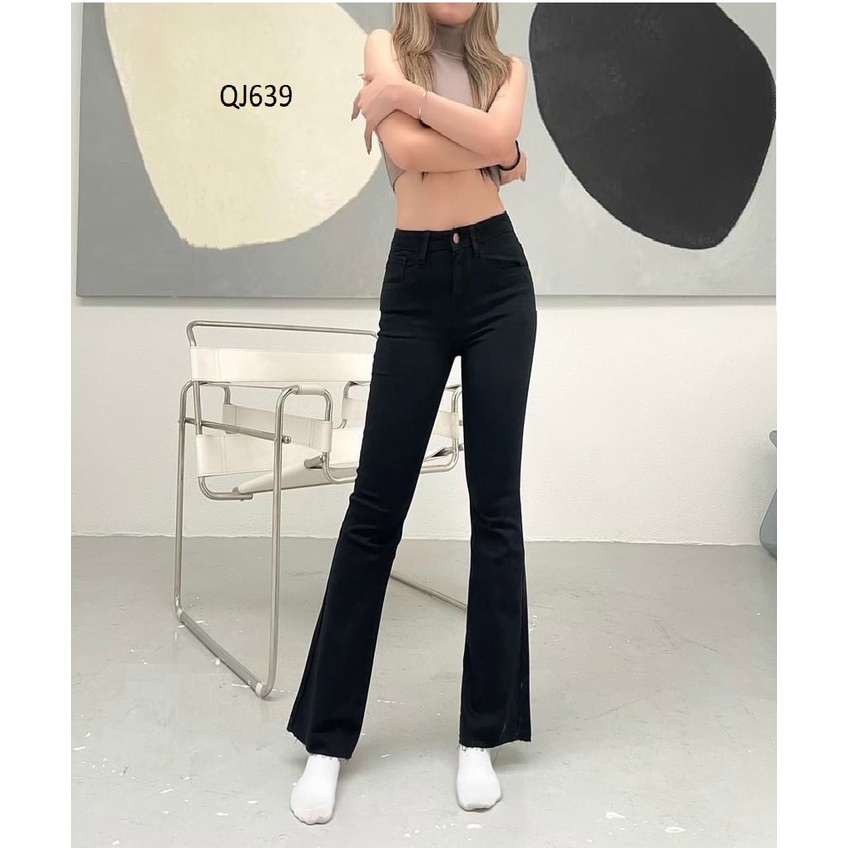 Quần jeans ống pass dáng cao - ống dài QJ639