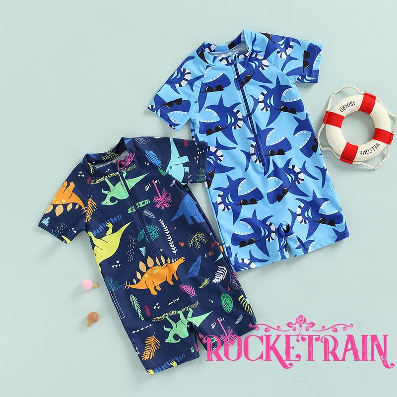 ❈Pq✿Bộ Đồ Bơi Liền Thân Tay Ngắn In Hình Động Vật Dễ Thương Cho Bé Trai