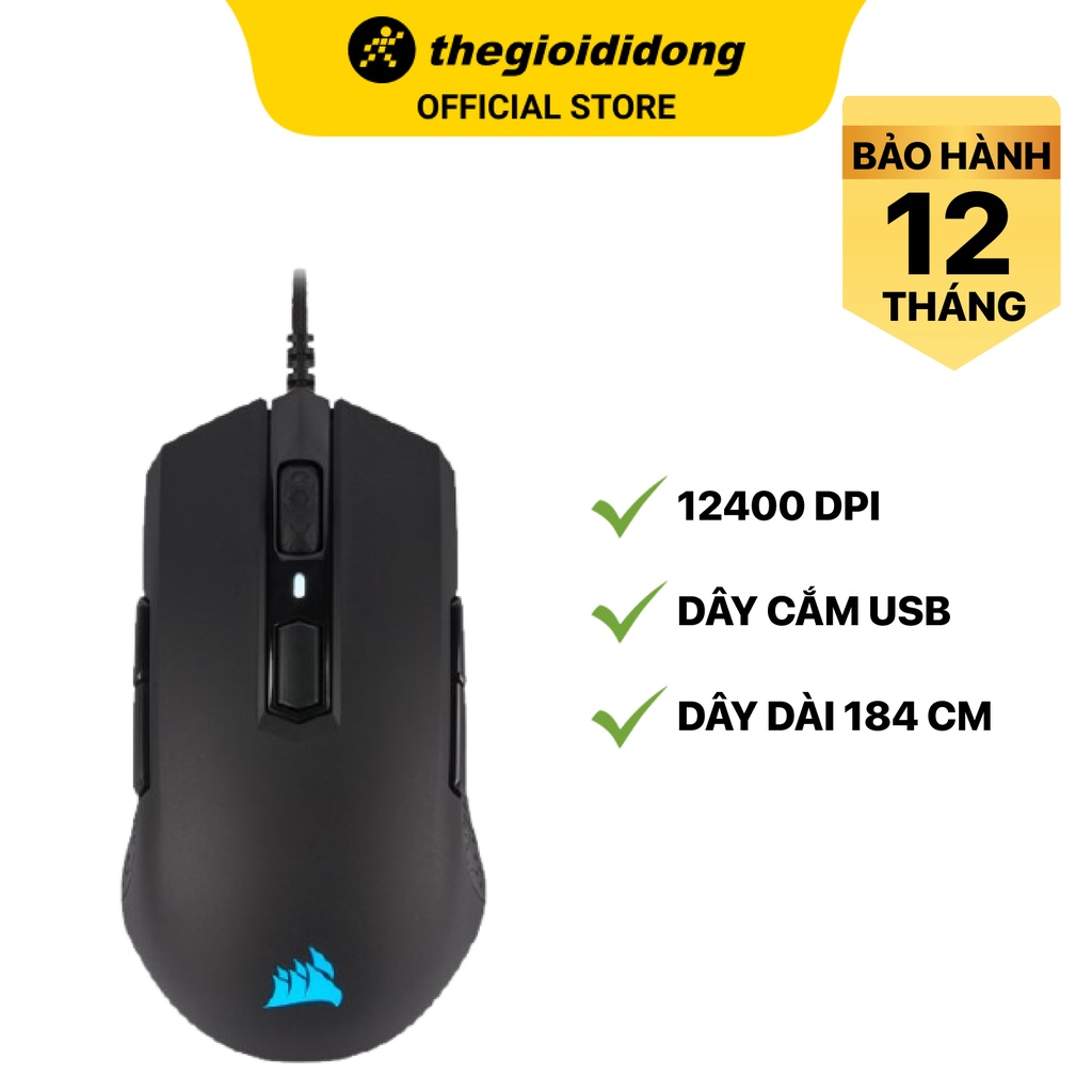 Chuột Có Dây Gaming Corsair M55 RGB Pro Đen - Hàng chính hãng - BH 12 tháng