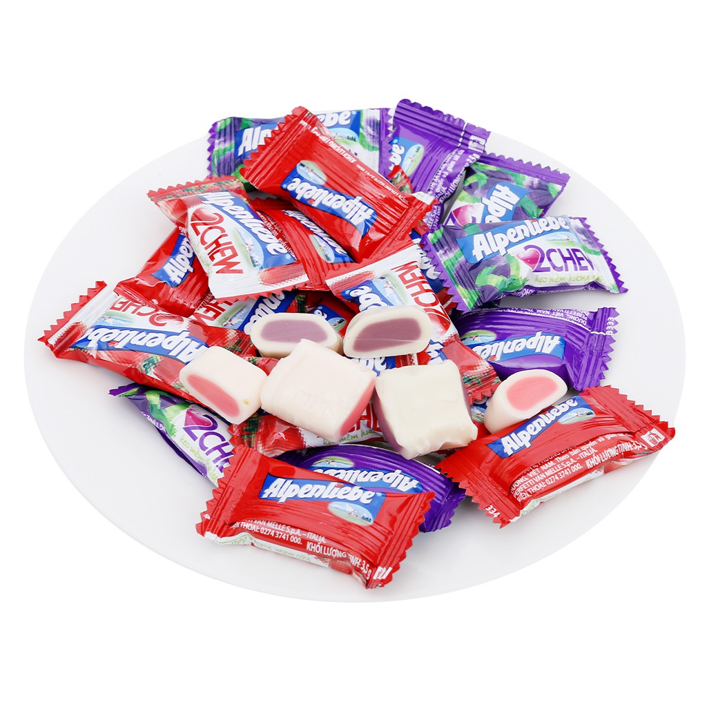 3 Thanh Kẹo Mềm Alpenliebe 2Chew Hương Nho, Dâu, Xoài Muối Ớt