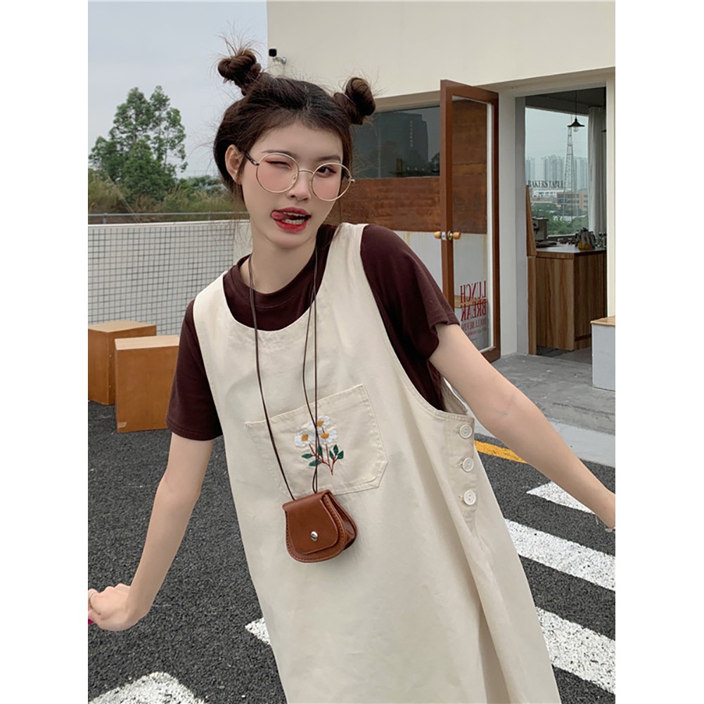 [Kèm feedback] Váy yếm nữ oversize túi ngực