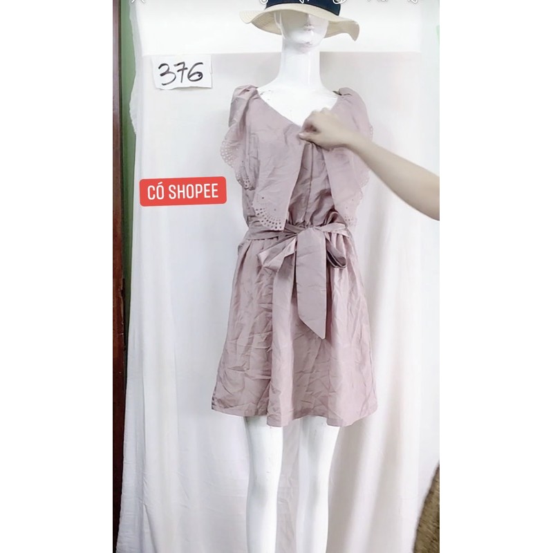 đầm hồng tây cột eo vạt đẹp.s376