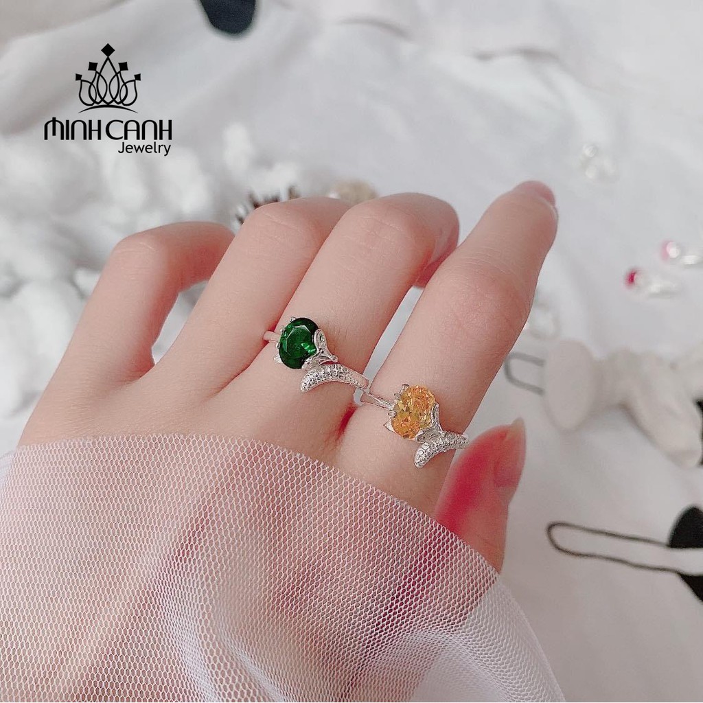 Nhẫn Bạc Hồ Ly Phong Thủy Đính Đá Đủ Màu - Minh Canh Jewelry