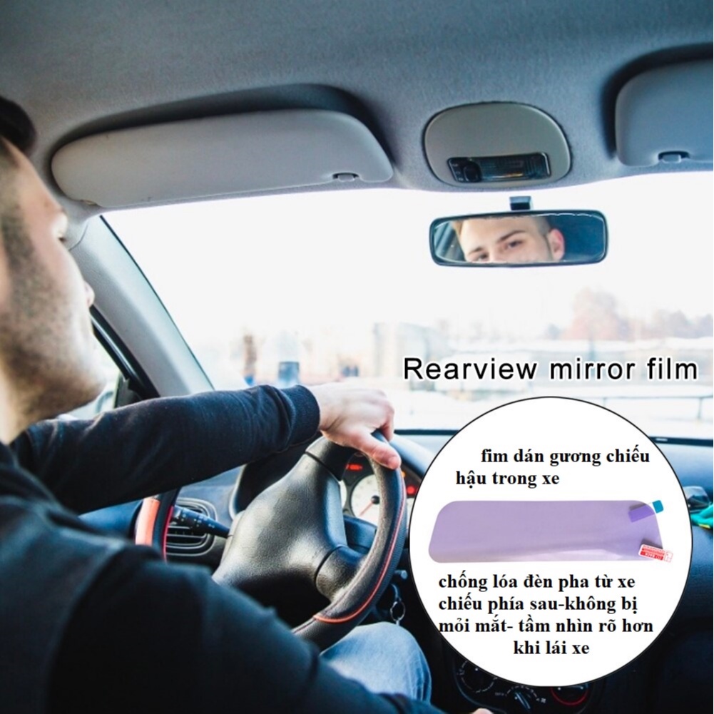 Miếng dán chống chói mắt đèn pha ô tô (PK168) Tấm dán gương chiếu hậu,  trong xe hơi