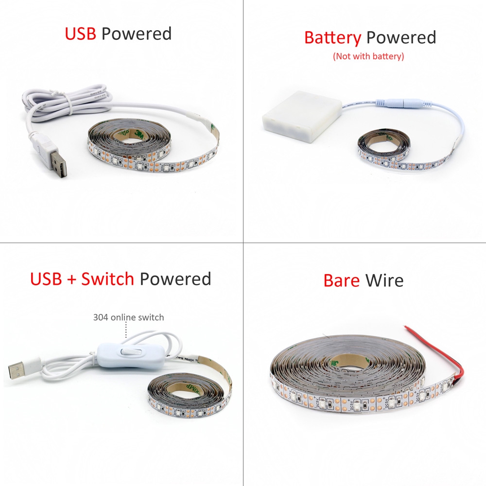 Cuộn Dây Đèn led 395-405nm Cổng usb 5v 2835 smd tv Dài 1m 2m 3m