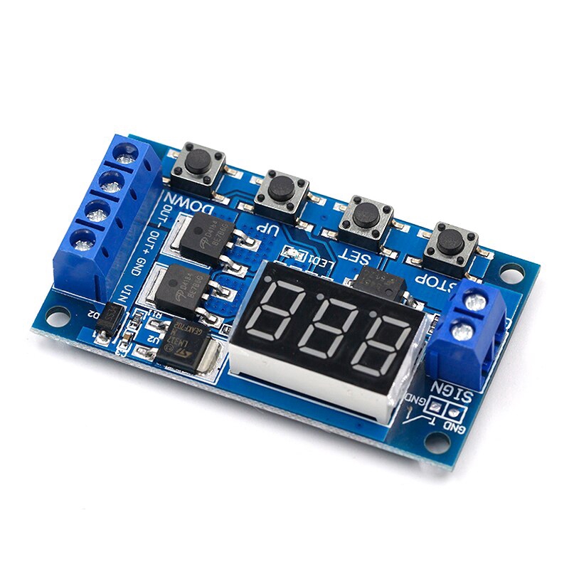 Mô Đun Rơ Le Hẹn Giờ Dc 12v 24v Dual MOS LED Digital Time Delay Relay