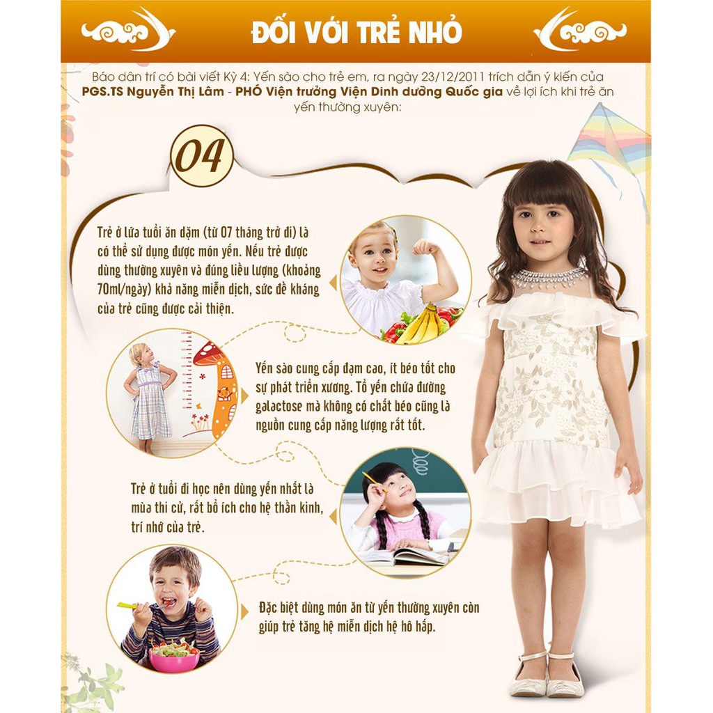 [Combo 6 lọ] Nước yến sào Sanest Kids Yến Sào Khánh Hòa dành cho trẻ em lọ 62ml