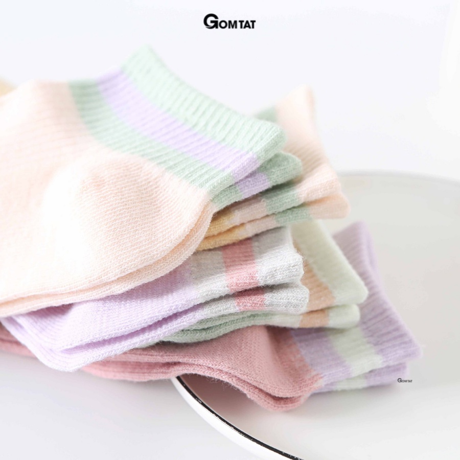 Set 5 đôi tất nữ cổ ngắn GOMTAT họa tiết siêu dễ thương, chất liệu mềm mỏng thoáng mát, êm chân - CB078