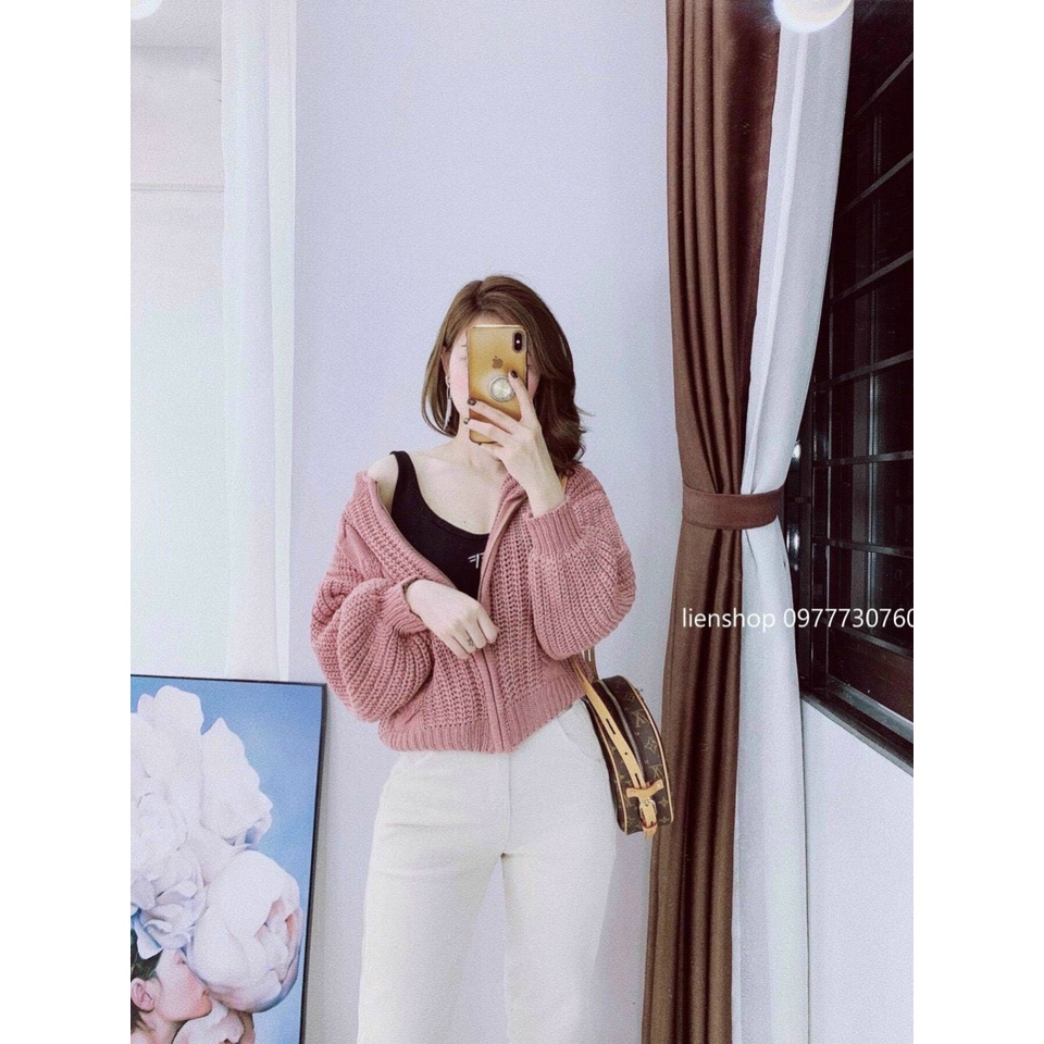 Áo khoác len quảng châu dáng lửng có nón cực hot , chất len dày dặn ( ảnh thật )