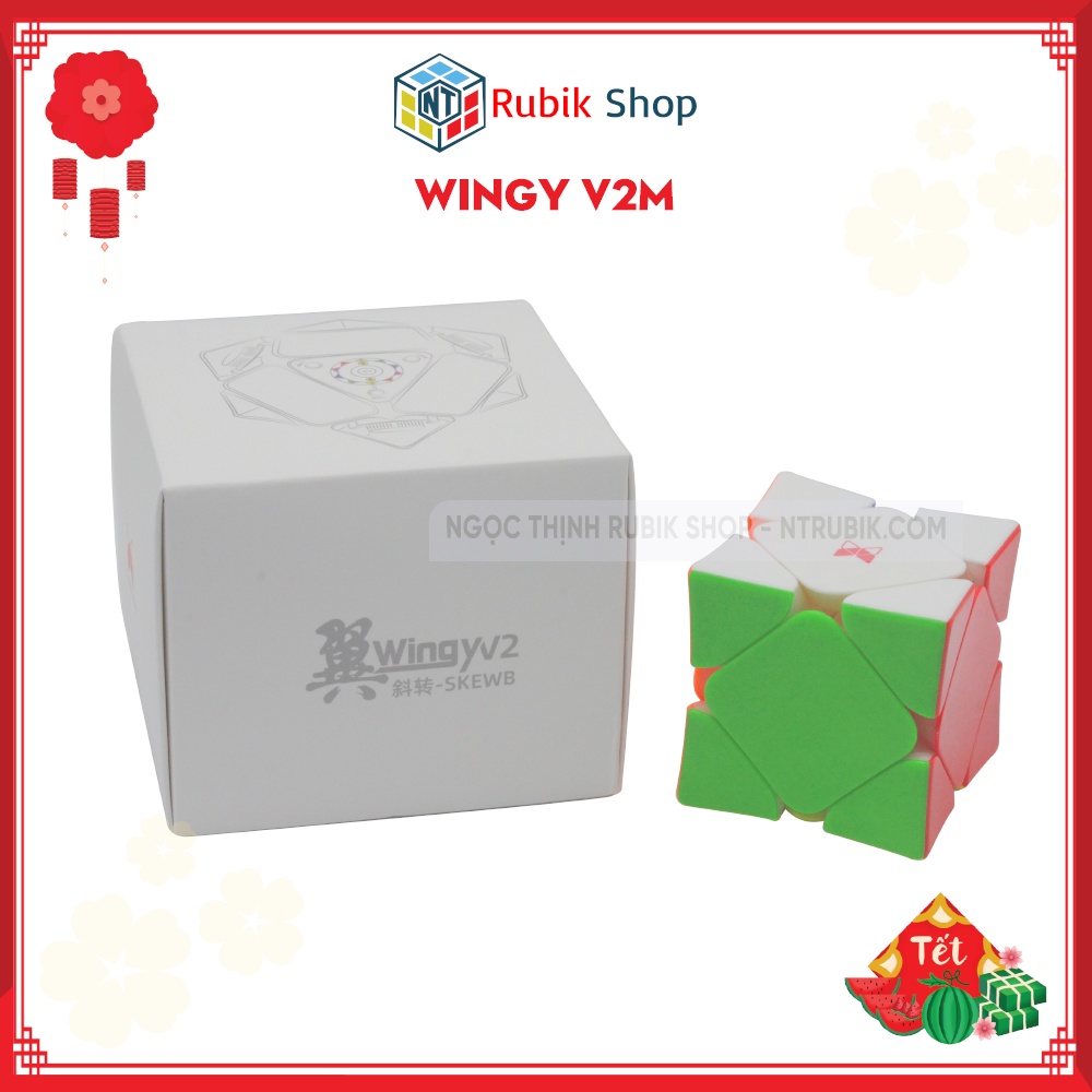 [Rubik Biến thể] QiYi Magnetic Skewb Wingy Rubik Black/ Stickerless (Có năm châm)