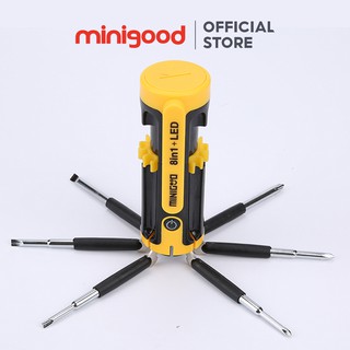 Bộ dụng cụ đa năng MINIGOOD 8 in 1 + đèn LED